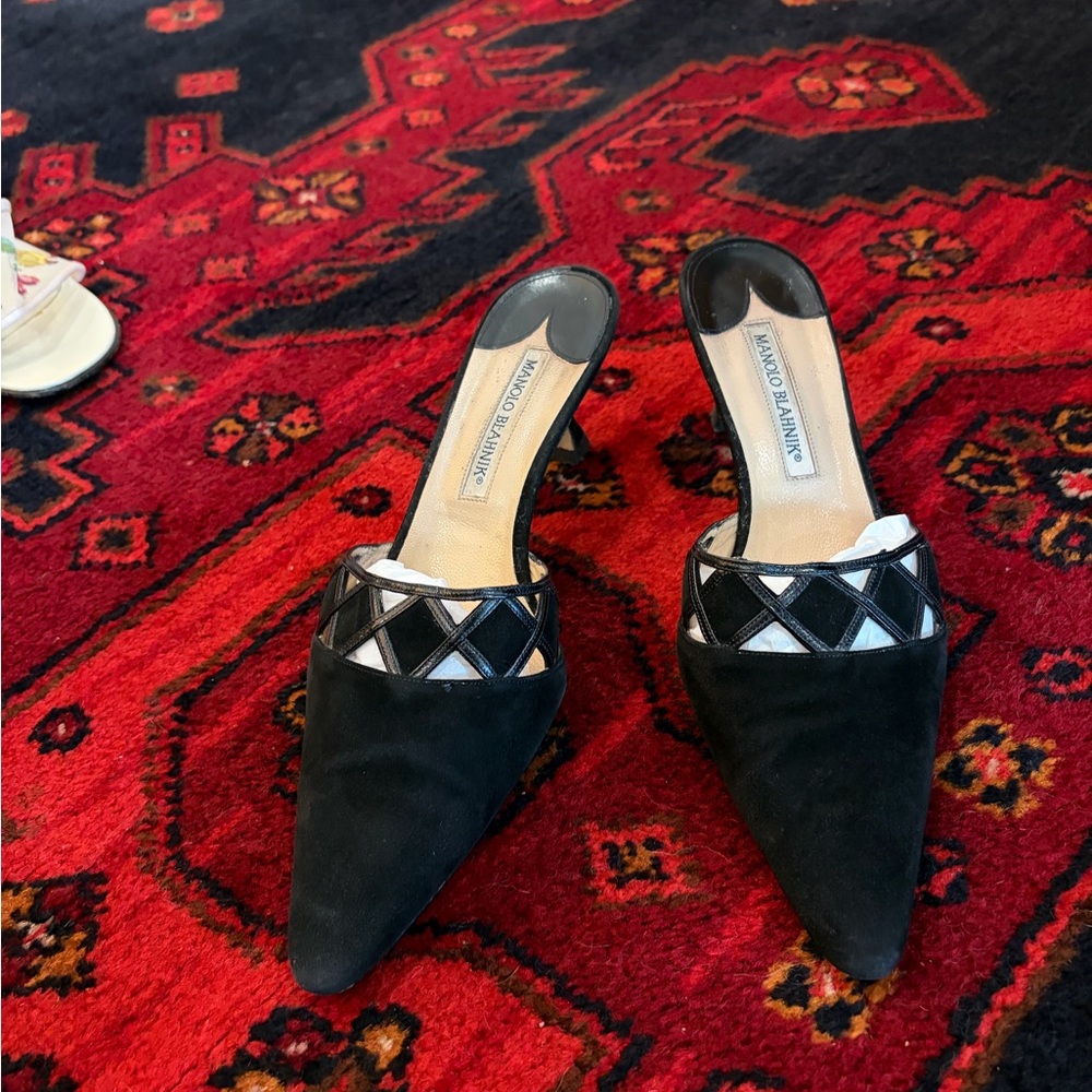 Manolo Blahnik Black Mules
